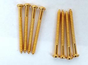 8 BASS GUITAR PICKUP SCREWS GOLD